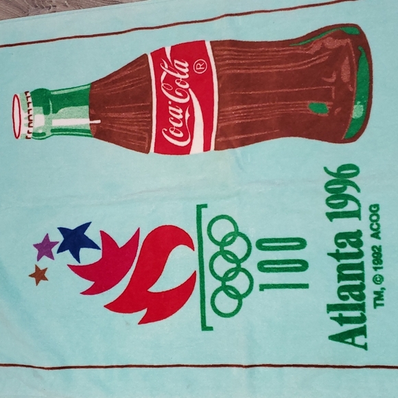 Vintage Coca- Cola Atlanta 1996 beach towel cotton - Picture 2 of 7